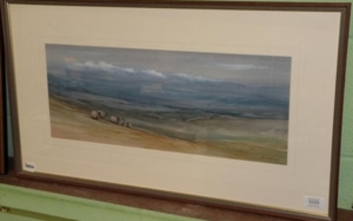 Brian Irving, Dales landscape with sheep, watercolour, signed lower right,...