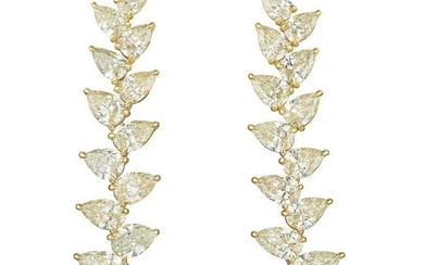 A Pair of Pear-Shaped Diamond Earrings
