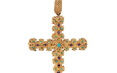 Gold Cannetille-work Cross