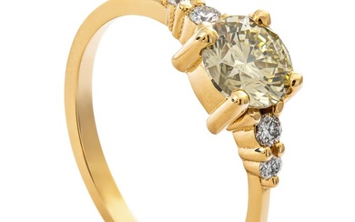 1.09 tcw SI1 Diamond Ring Yellow Gold - Ring - 1.00 ct Diamond - 0.09 ct Daimonds - No Reserve Price
