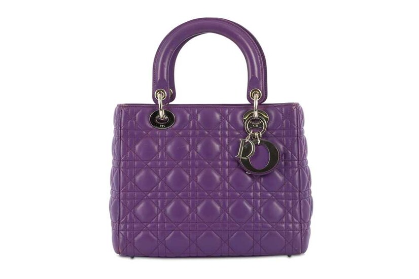 Christian Dior Medium Purple Lady Dior, Cannage quilted lambskin...