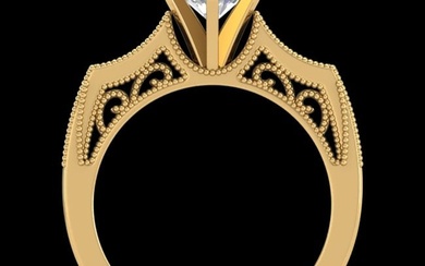 1.25 ctw VS/SI Diamond Art Deco Ring 18k Yellow Gold