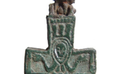 A beautiful Byzantine bronze reliquary cross