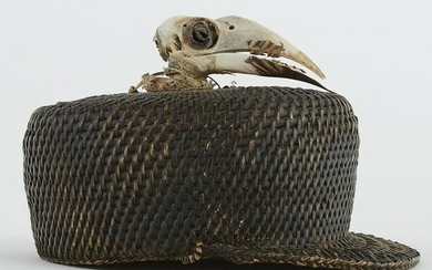 Indian Rattan Cap w/ Bird Skull Arunachal Pradesh