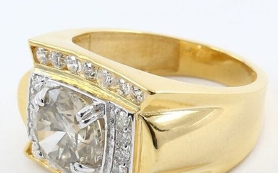 14 K / 585 Yellow Gold Men's Solitaire Diamond Ring