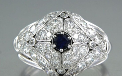14 kt. White gold - Ring - 2.00 ct Diamond - Sapphire