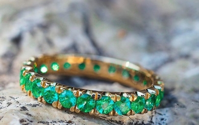 14 kt. Yellow gold - Ring - 2.50 ct Emerald