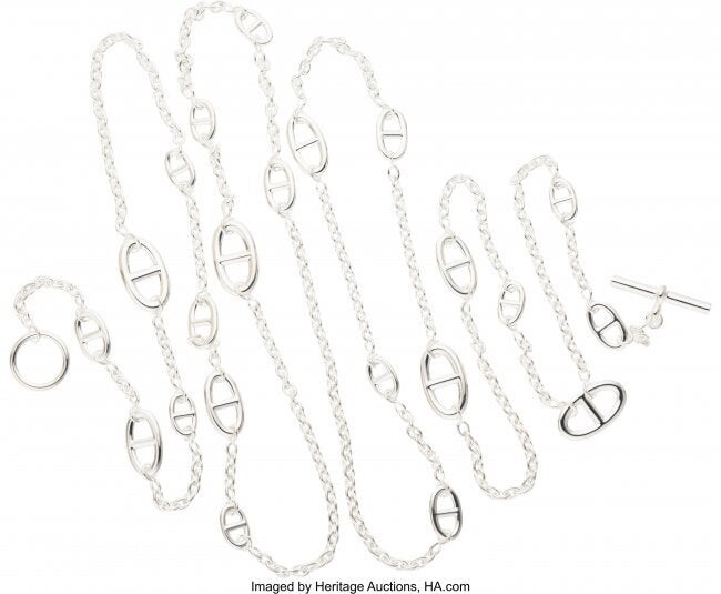 Hermès Sterling Silver Farandole Long Necklace