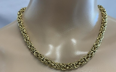 14K BRAIDED YLW GOLD GORGEOUS HEAVY 18" NECKLACE