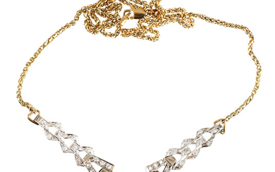 14K Yellow Gold TOPAZ & DIAMOND Necklace