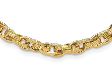 14K Yellow Gold & Grooved Fancy Oval