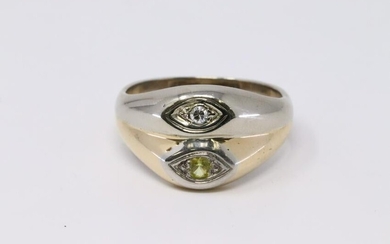 14KT Diamond/Yellow Sapphire Ring