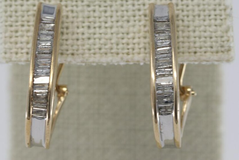 14kt Baguette Diamond Earrings