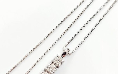 18 kt. Gold, White gold - Necklace with pendant - 0.60 ct Diamond