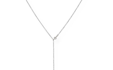 18 kt. White gold - Necklace with pendant - 3.20 ct Amethyst - Diamond