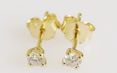 18 kt. Yellow gold - Earrings - 0.26 ct Diamond
