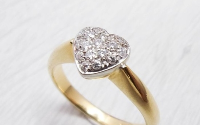 18 kt. Yellow gold - Ring - 0.15 ct Diamond