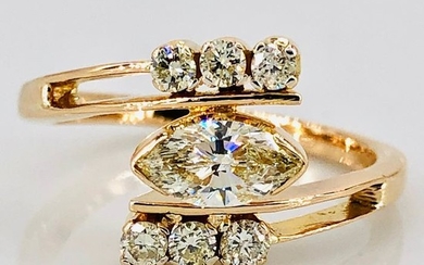 18 kt. Yellow gold - Ring - 0.82 ct Diamond - Diamonds