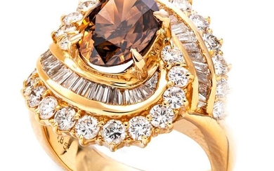 18 kt. Yellow gold - Ring - 3.77 ct Diamonds - VS1 - No Reserve Price