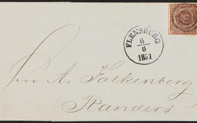 1851. 4 RBS Ferslew. Plate I, no. 32: RE-ENGRAVED SE-CORNER. Beautiful cover...