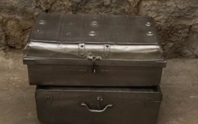 Two Silver Tone Metal Cases