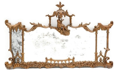 18th/19th C. Chinese Chippendale Gilt Wood Mirror