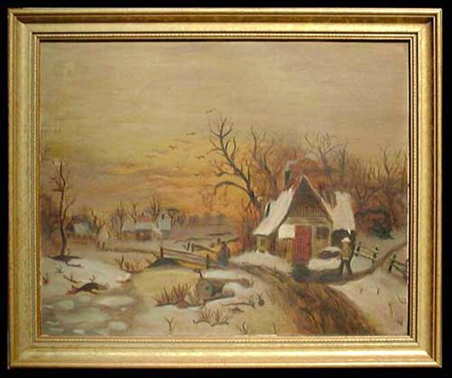 19 Century Oil On Canvas Landscape Painting