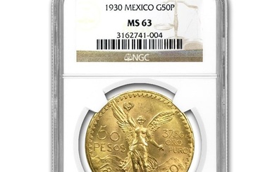 1930 Mexico Gold 50 Pesos MS-63