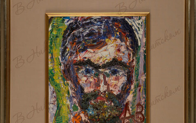 Зверев Анатолий Тимофеевич (1931-1986) Мужской портрет. 1981 г. Картон, масло, 49×39 см.