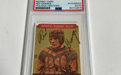 1933 Goudey Sport Kings Red Grange RP Signed Autographed Football Card PSA DNA