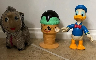 1950’s Donald Duck, Mickey Mouse Cup And Walco Stuffed