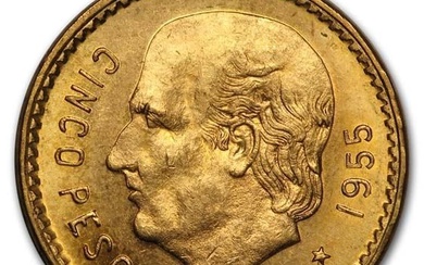 1955 Mexico Gold 5 Pesos VF/XF
