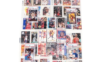 1990s Michael Jordan Basketball Card Collection Featuring PSA Graded Cards