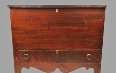 19th C. Grain Painted New England Blanket Chest