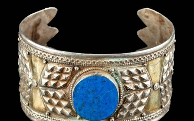 19th C. Turkoman Gilt Silver & Lapis Lazuli Bracelet