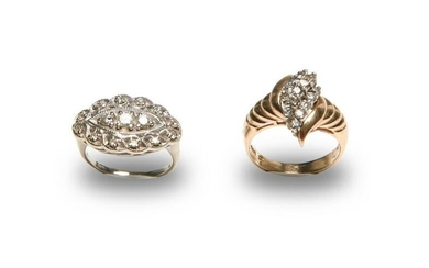 2 14K Gold and Diamond Rings
