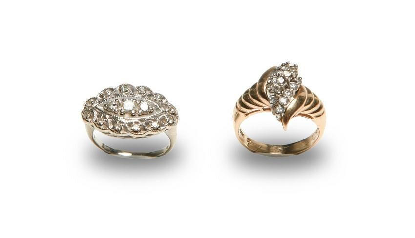 2 14K Gold and Diamond Rings