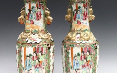2 Chinese Rose Medallion Vases