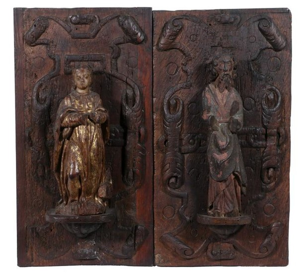 (2) EARLY GERMAN CARVED CHURCH PANELS