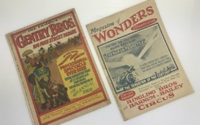 2pcs Antique Circus Publications FAMOUS GENTRY BROS