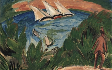 Ernst Ludwig Kirchner (1880-1938), Segelboote im Sturm