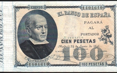 24 de junio de 1898. 100 pesetas. Prácticamente SC. Magnífico