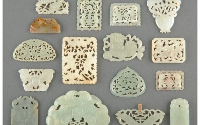 25035: A Group of Sixteen Chinese Carved Jade Articles