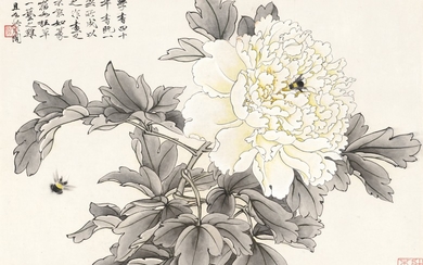 PEONY AND BEES, Yu Fei'an