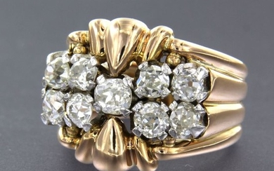 18 kt. Pink gold, White gold - Ring - 2.70 ct Diamond