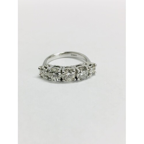 18ct white gold diamond five stone ring,2ct brilliant cut di...