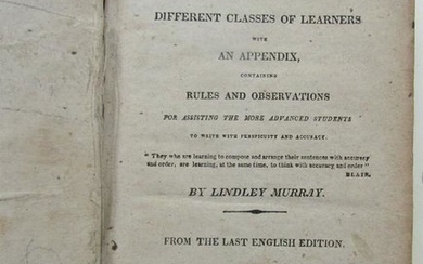1824 ENGLISH GRAMMAR by LINDLEY MURRAY EXETER NH