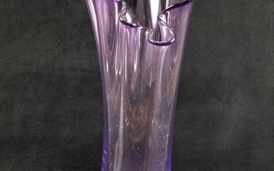 Adam Jablonski Art Glass Vase Hand Blown in Poland