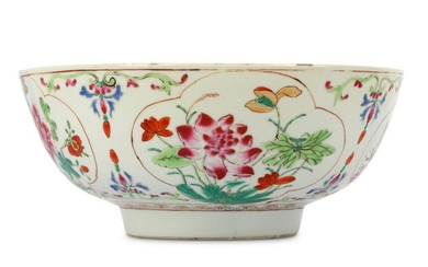 A CHINESE FAMILLE ROSE 'FLOWERS' BOWL.