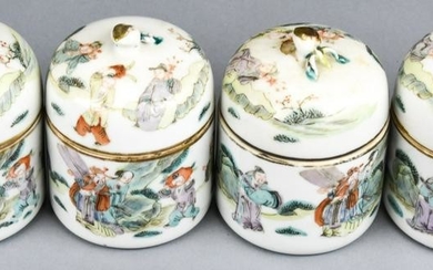 4 Chinese Porcelain Tea Caddies